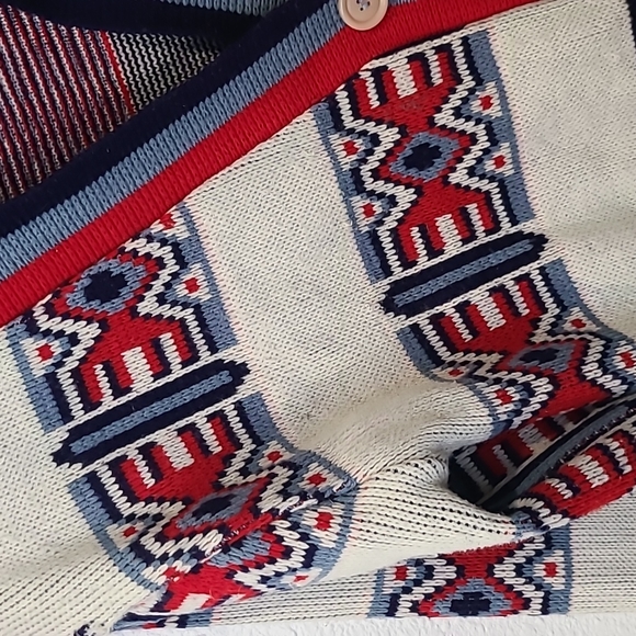 Vintage Matisse southwestern knit cardigan sweater Kachina print medium - Picture 3 of 13